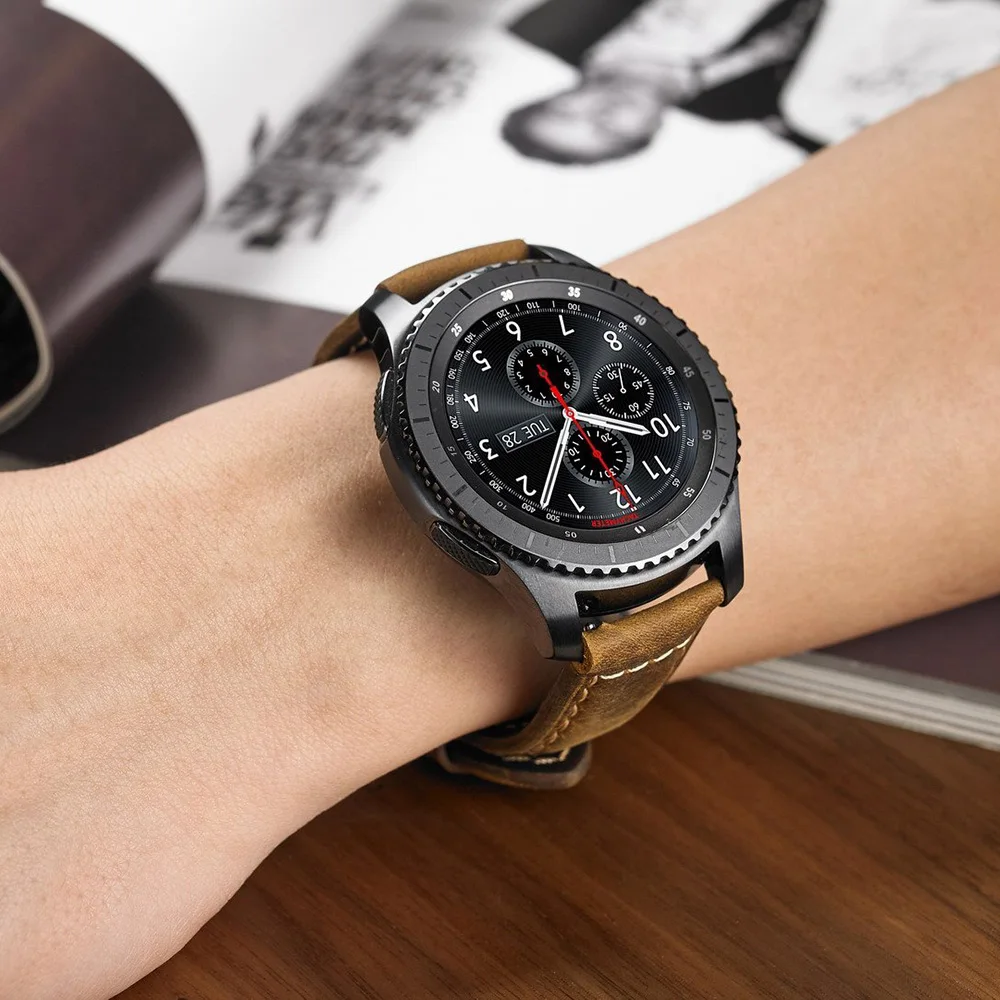Ремешок из натуральной кожи для Samsung Gear S3 Frontier / Classic Galaxy Watch 46 мм универсальный