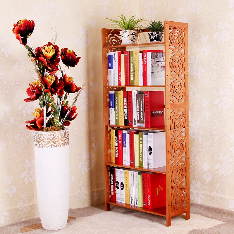 Дешевые бамбуковые деревянные простые книжные полки идиллические креативные