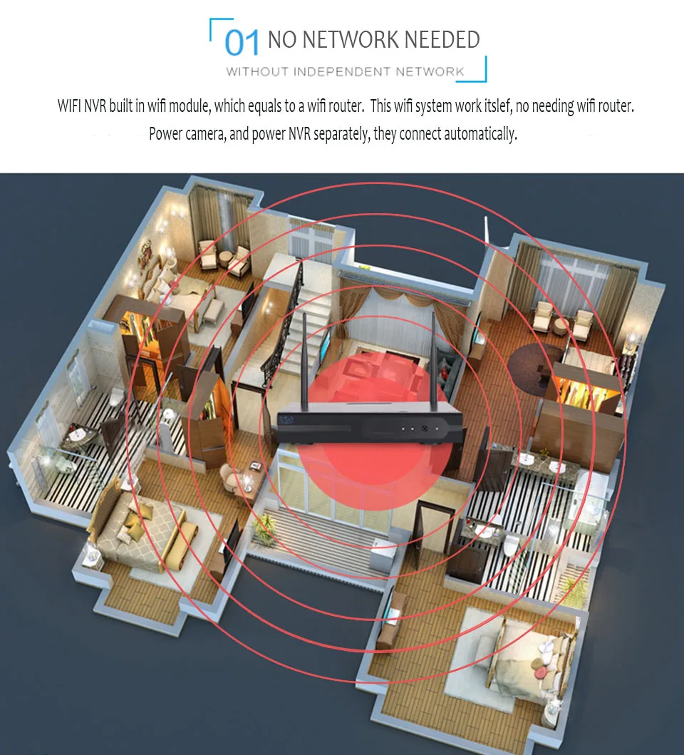 MISECU 8CH 960 P WI FI Системы 8 шт. 1.3mp ip массив светодио дный Камера аудио запись Plug & play