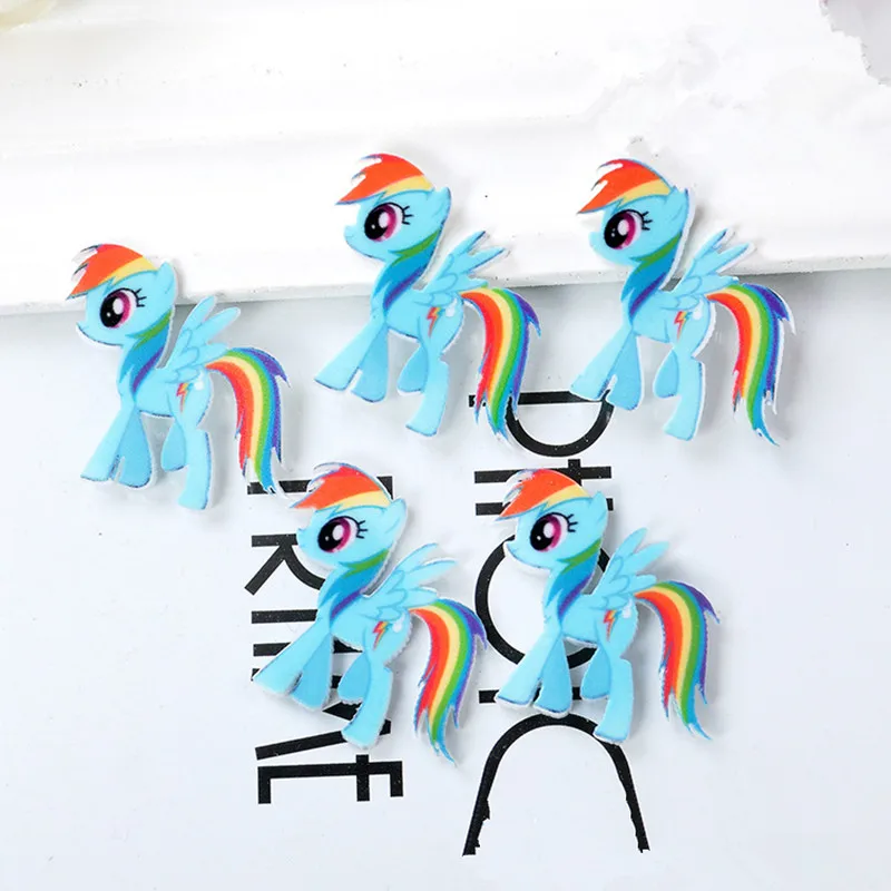 20 шт./лот Милая Лошадь Единорог Flatback DIY кабошоны из смолы Kawaii Planar Crafts украшения