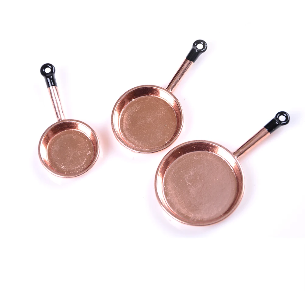 MINIFRUT масштаб 1/12, 3 шт., миниатюрная стандартная сковородка, набор бойлеров, кухонные аксессуары для кукольного домика