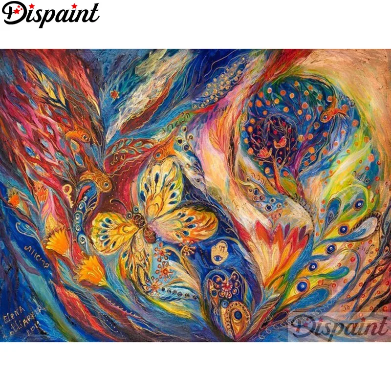 

Dispaint Full Square/Round Drill 5D DIY Diamond Painting "Flower butterfly" 3D Embroidery Cross Stitch Home Decor Gift A12717