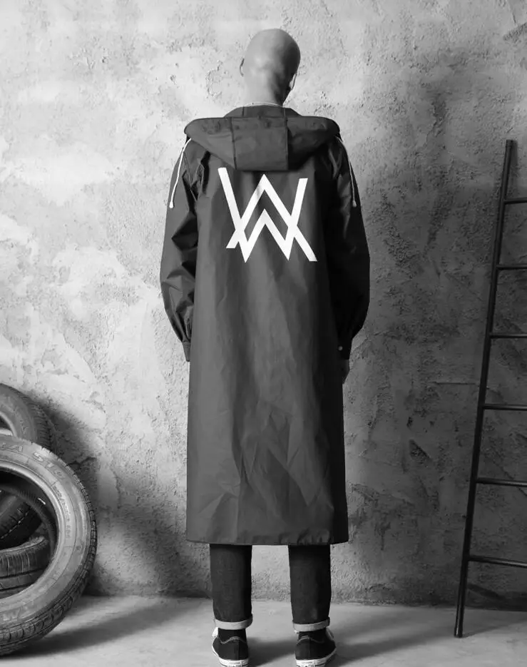 EVA черные дождевики для взрослых Alan Walker шаблон открытый мужской водонепроницаемый длинный пончо для пешего туризма окружающей среды Мужская Таль дождевик