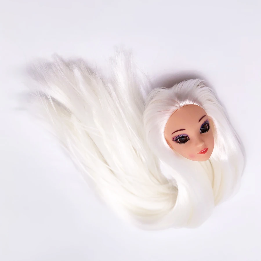 Кукла голова с супер длинными волосами до пола/3D глаза нормальная кожа лицо модель DIY косплей для 1/6 куклы детские игрушки для девочек