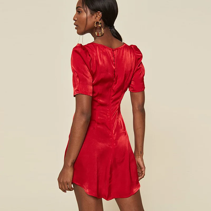 2019 новая модель ретро платья для вечеринок летние красные женские сексуальные с