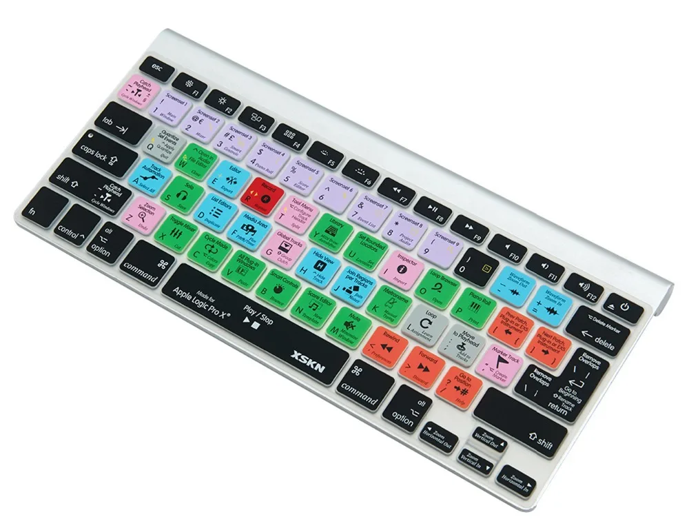 Чехол XSKN для клавиатуры Logic Pro X 10 функциональный силиконовый чехол Macbook Air 13 15