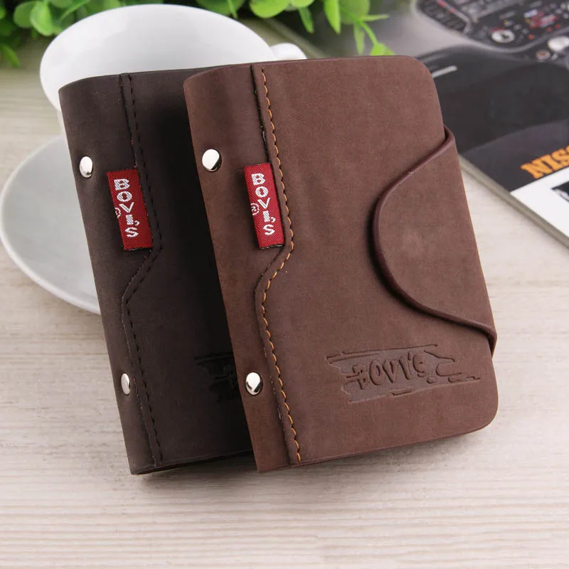 

BISI GORO 2021 Vintage PU Leather Card Holder Men and Women Antitheft Credit Card Holders Business 4 Colors ID Card Wallets