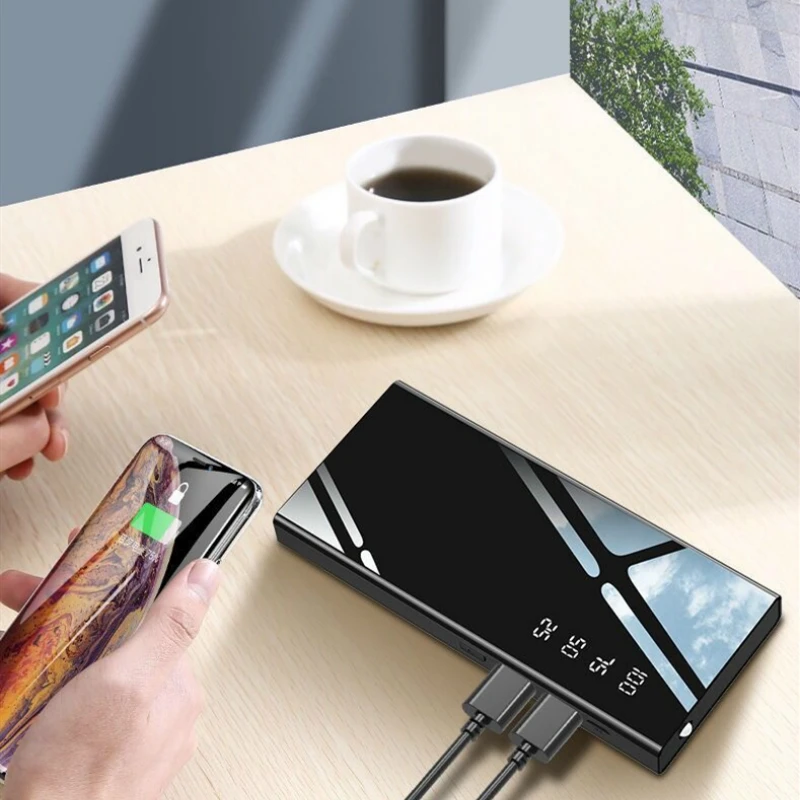 Портативный внешний аккумулятор 30000 мАч для iPhone XS Xiaomi Mi 9 Samsung 2 USB мобильный