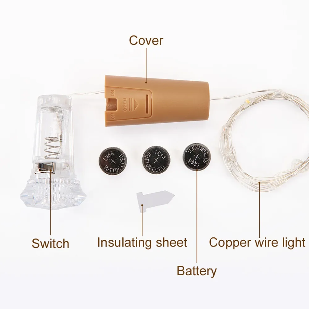 15LED 2019New светильники в форме винных бутылок пробковая гирлянда на батарейках DIY рождественские гирлянды для вечерние украшения на Хэллоуин свадьбу