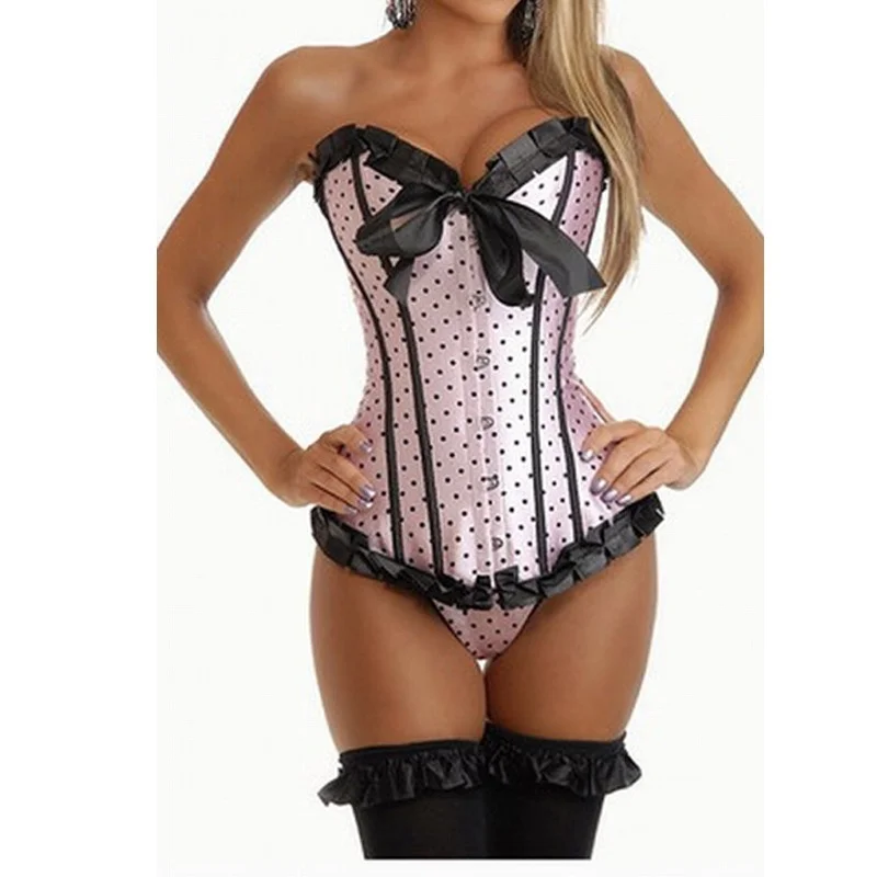Красный корсет в горошек|overbust corset|corset corsetpolka dot corset |