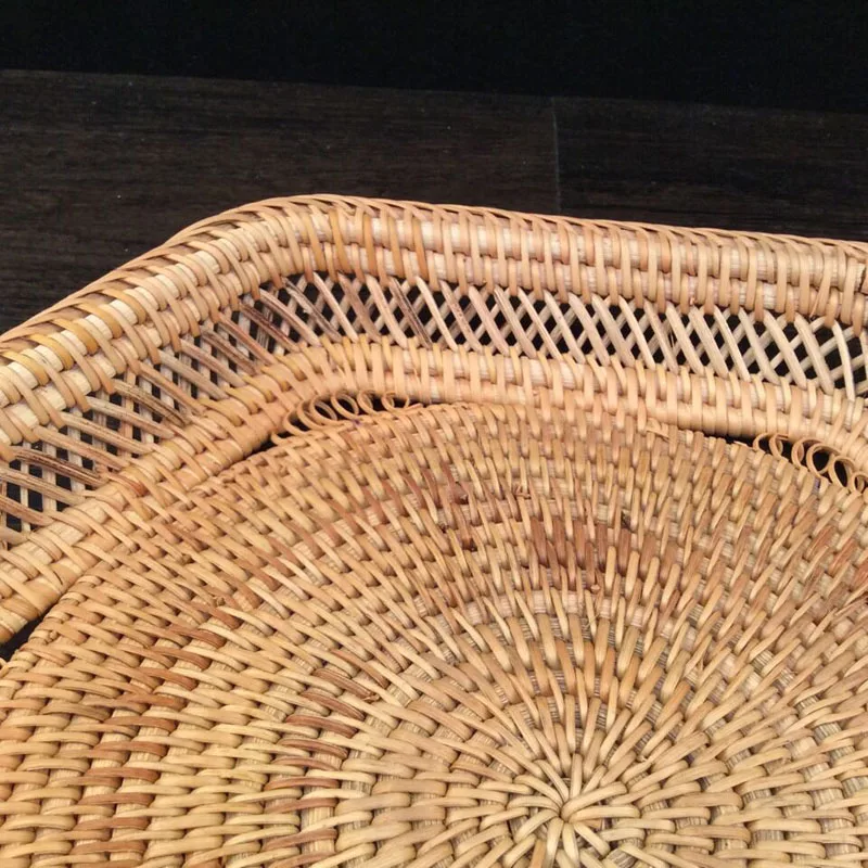 Плетеная корзина для фруктов Винтажный дизайн бытовая миска еды тарелка