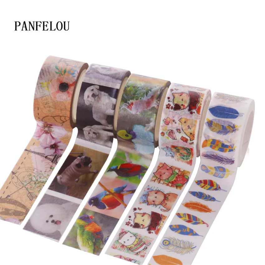 Клейкая лента PANFELOU 2 см x 5 м для сбора рисунков бумажная Васи-лента с клейкой