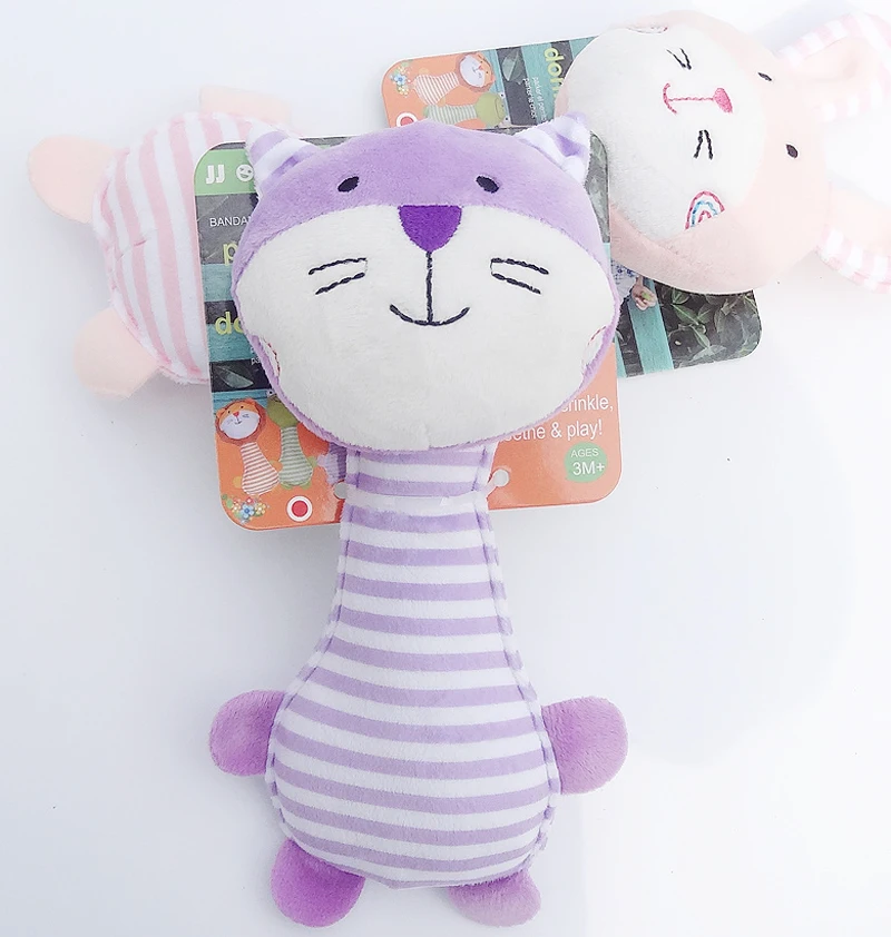 Детские погремушки в полоску 6 цветов Плюшевые Развивающие игрушки для кровати с