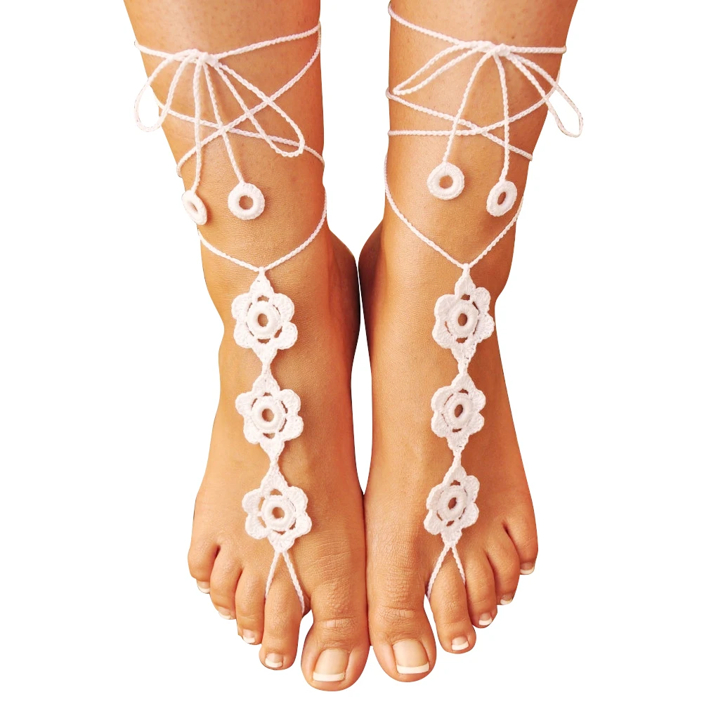 Женские анклет крючком лодыжки браслеты для сандалий цепочка на лодыжку дамы