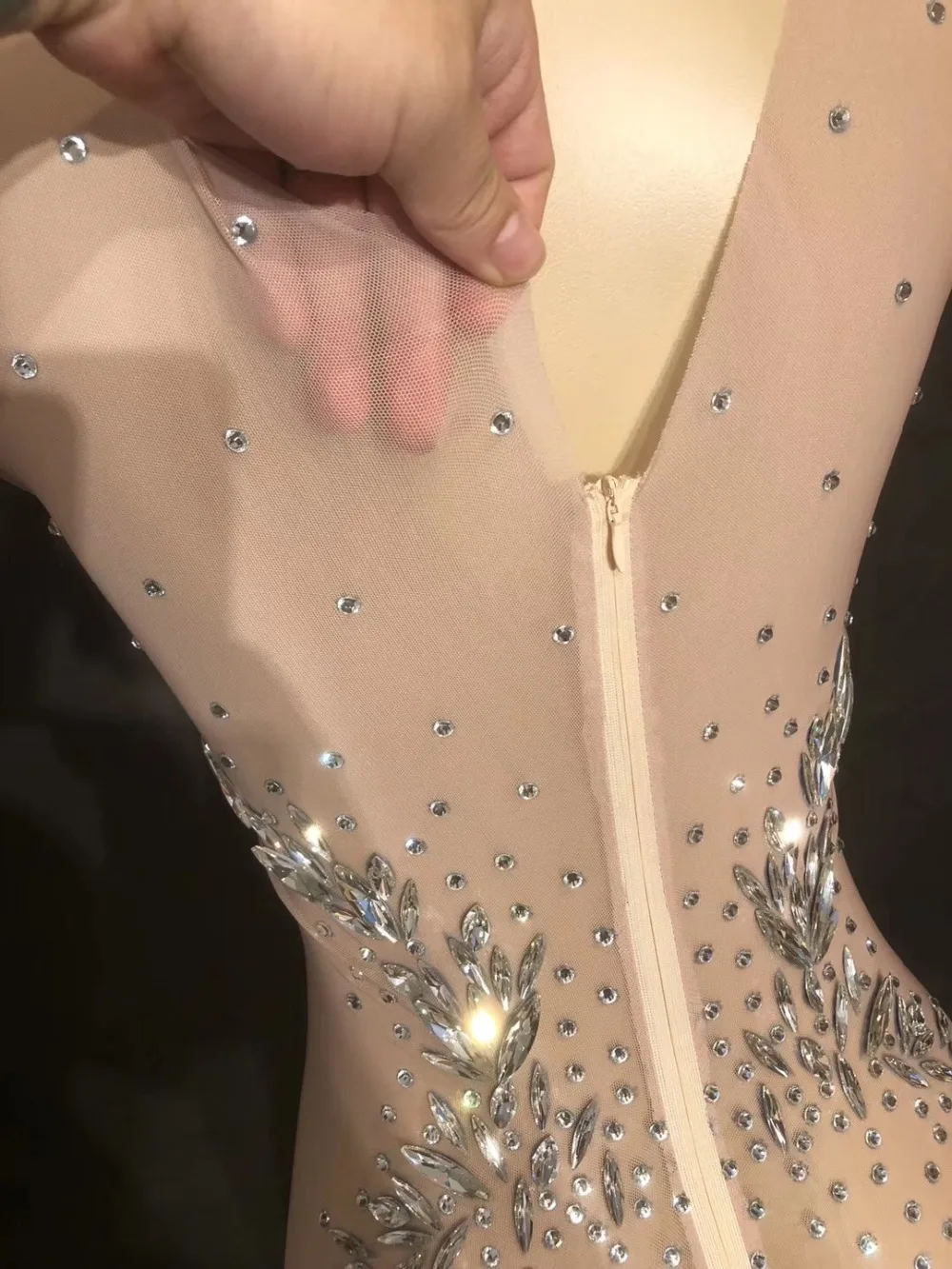 2 Styles Silver Big Rhinestones See Through Stones Jumpsuit Women Birthday Bodysuit Evening Women Singer Show Mesh Wear YOUDU