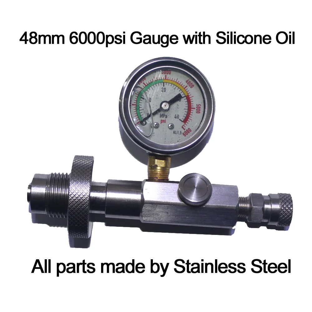 48mm big gauge PCP airgun Пейнтбольные аксессуары 5000psi/350bar/6000psi Калибр HPA& акваланга заполняющая станция адаптер - Цвет: 48mm big gauge