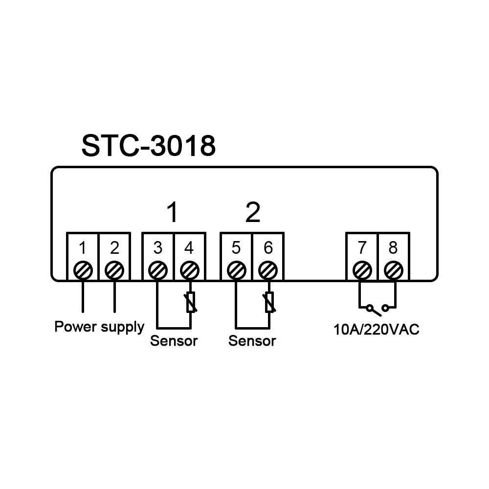 STC 3018 C/F цифровой термостат Температура контроллер 10A реле 110V 220V терморегулятор