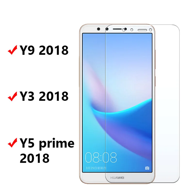 Защитное стекло для huawei y9 2018 на huaweii y3 y5 prime huavei y 3 9 защитная пленка из закаленного