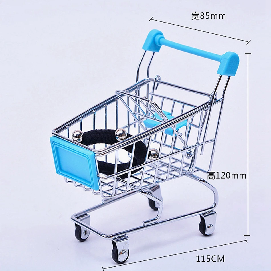 creative mini supermarket shopping trolley phone holder office desk storage toy cart baby toy handcarft shopping cart free global shipping