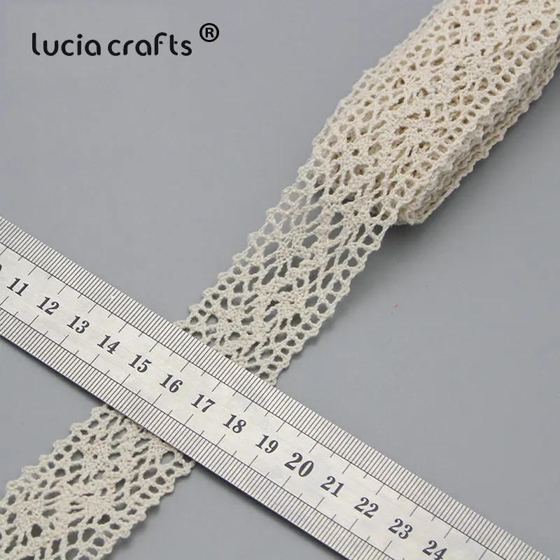 Lucia crafts 2y/6y отделка слоновой кости Хлопок крючком кружева ленты одежда швейная ткань материал DIY аксессуары ручной работы N0105
