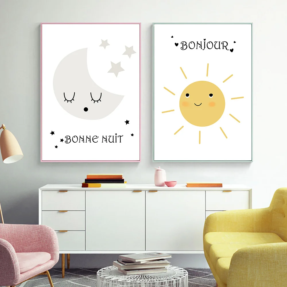 Милая картина из парусины детские рисунки для детской комнаты девочек комната