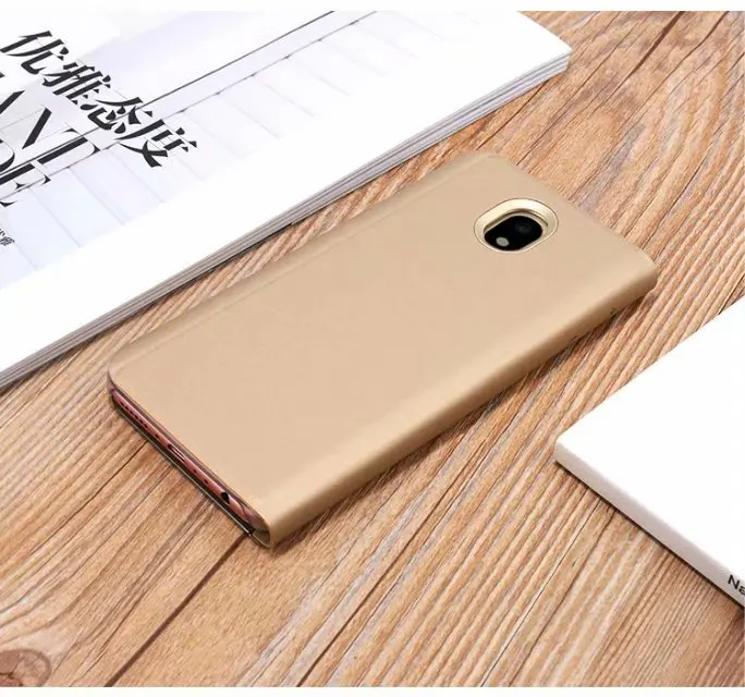 GalaxyJ7 2017 J7 Pro Case Smart View Mirror For Samsung Galaxy J3 J5 (2017) Stand Flip Cover funda |