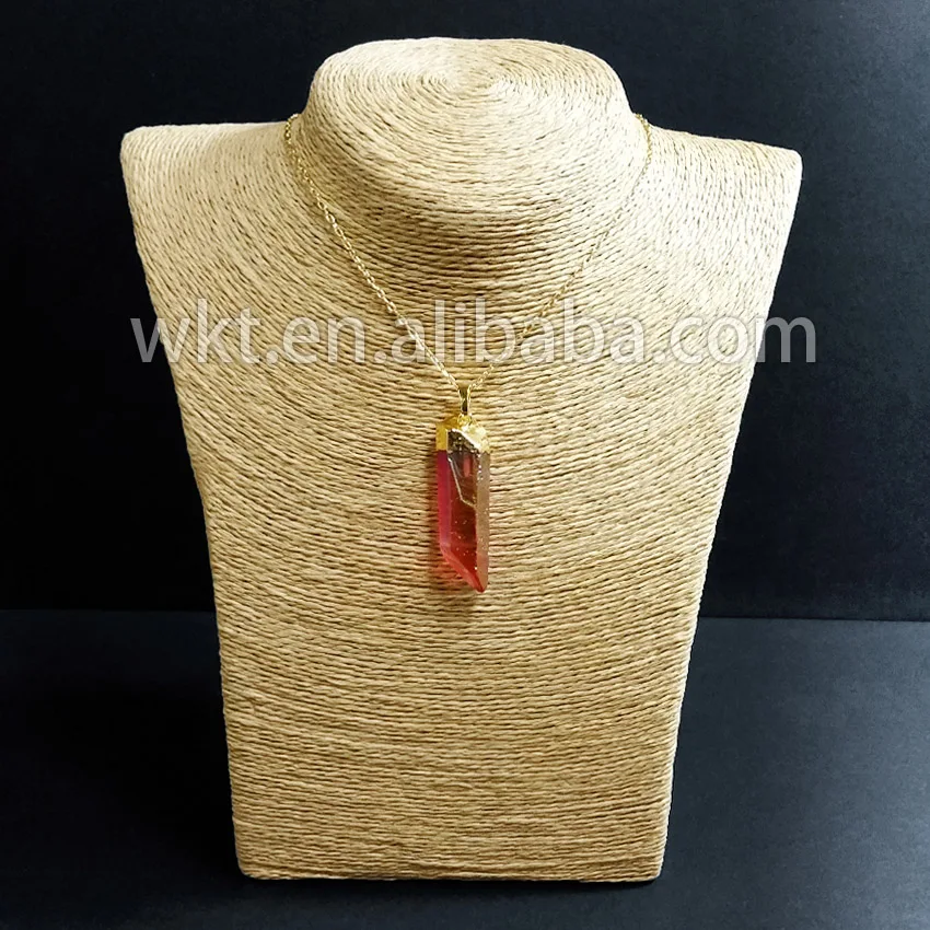 WT-N495 оптовая продажа водная аура подвеска с кристаллом золотого цвета верхнее