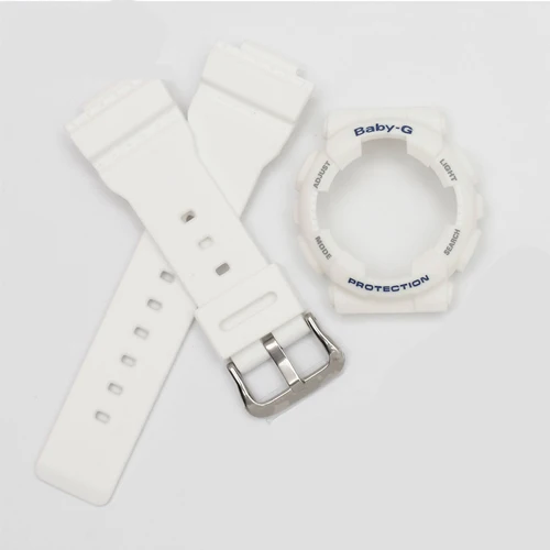 White blue Сменный резиновый ремешок подходит для часов CASIO BABY-G с BA-111 110112120 чехол силиконовый браслет женский браслет - Цвет ремешка: White blue
