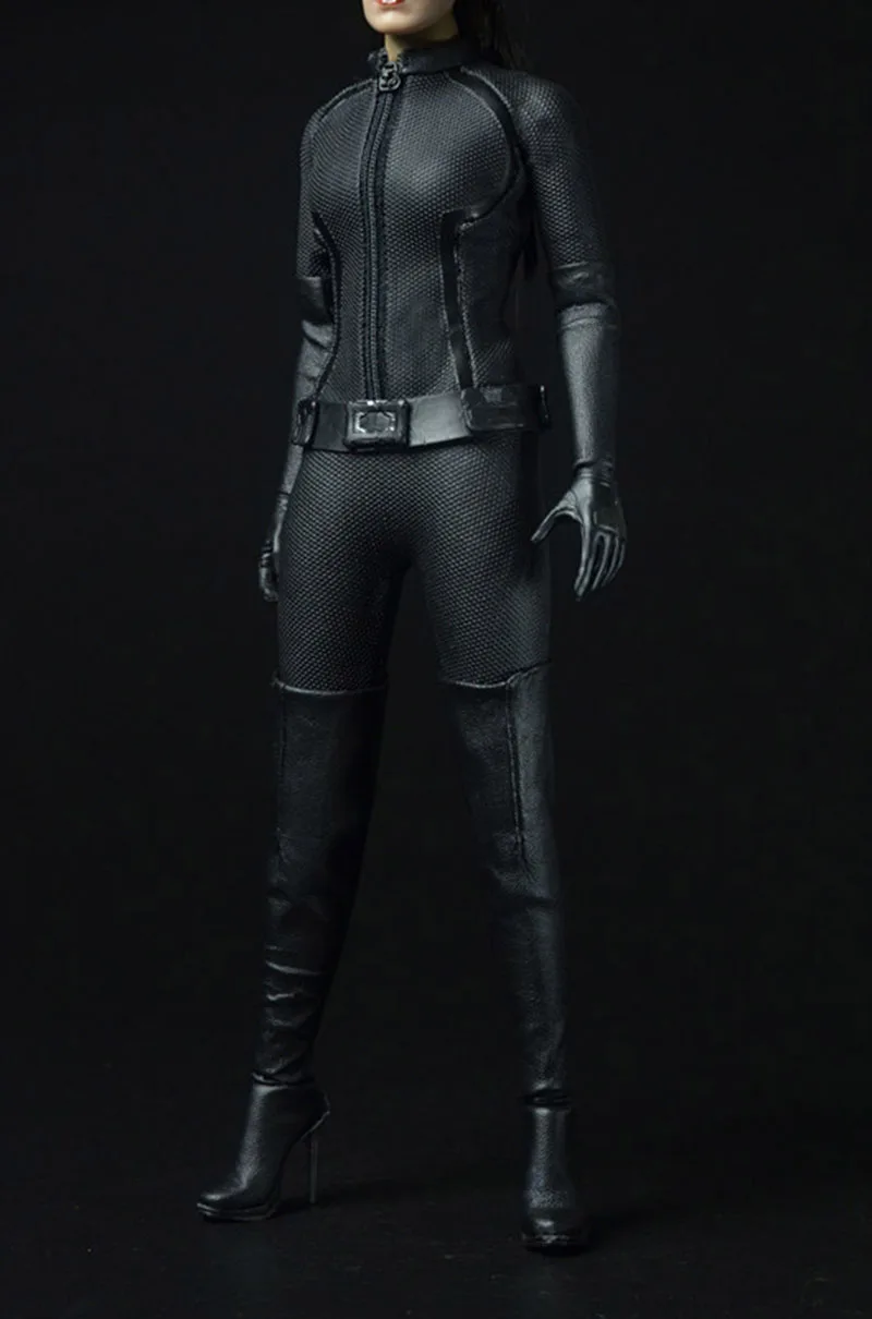 catwoman suit set Коллекционная 1/6 женской фигуры одежда Женщина-кошка Энн Хэтэуэй головка облегающий костюм Костюмы комплект с перчатками аксессуары: ботинки Модель - Цвет: catwoman suit set
