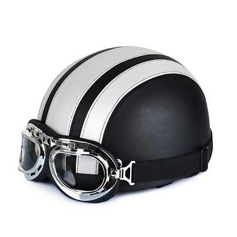Новые модные мотоциклетные шлемы из искусственной кожи городской дорожный