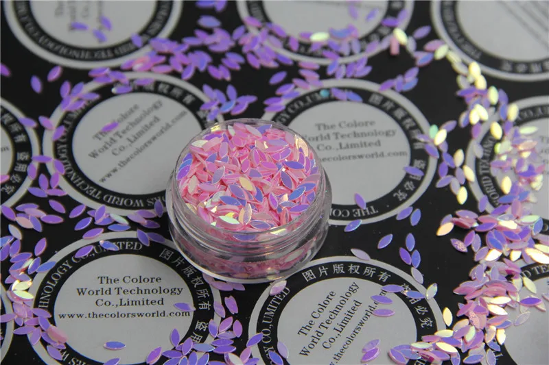 ZMLF 18 удивительные блестки Длинные Рисовые формы розовые цвета для нейл арта или