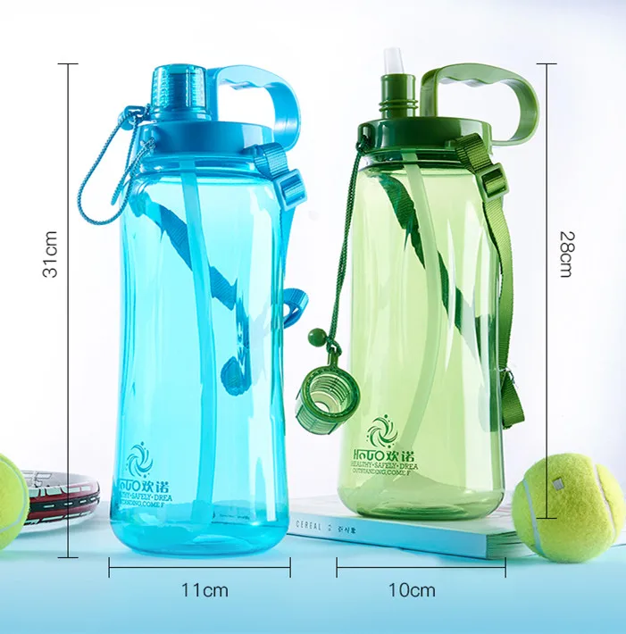 1.5L/2.0L большая емкость бутылки для воды в соломе Спорт на открытом воздухе Кемпинг Пикник велосипед чайник тренажерный зал фитнес пространство шейкер бутылка для воды