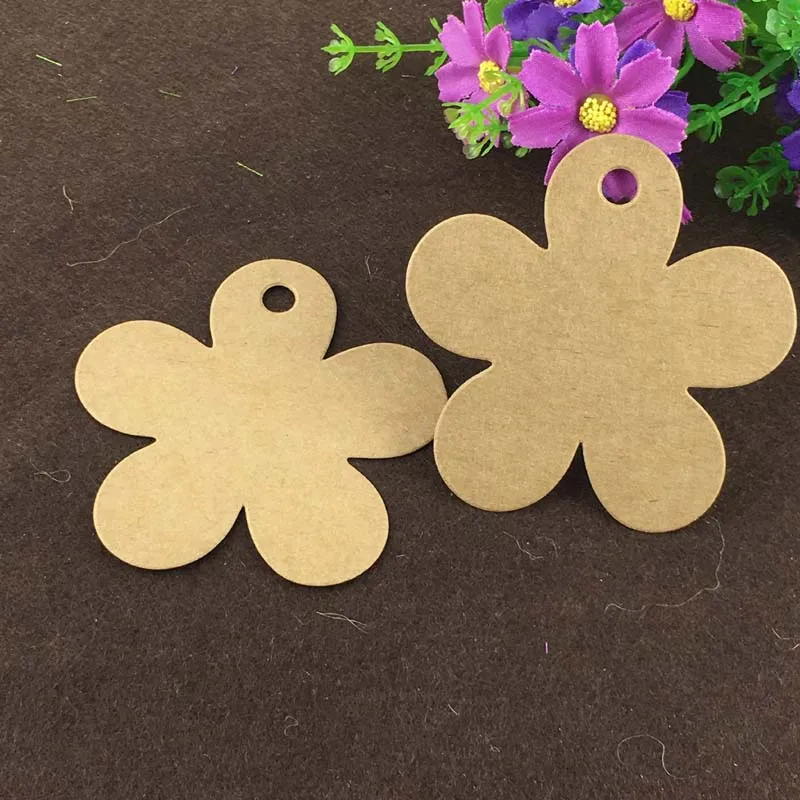

600Pcs/lot Antique Flower Kraft Paper Gift Cards Tags for Wedding Party Gift tag DIY 6.3x6.3cm