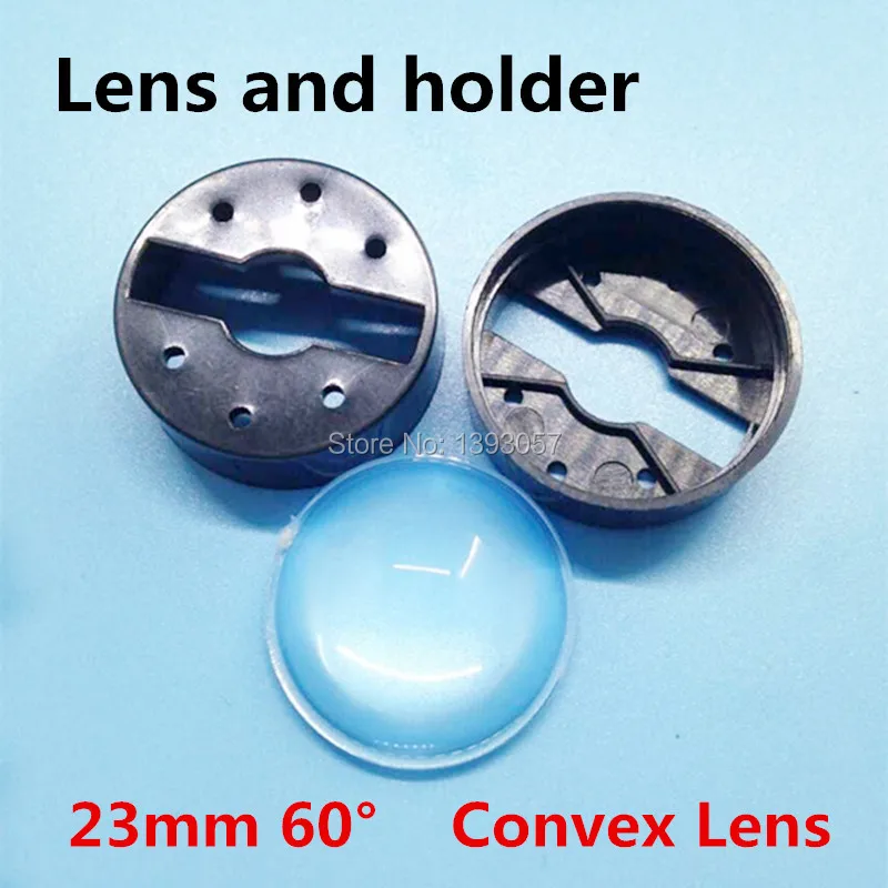 50 компл./лот светодиодные линзы 23 мм 60 градусов с черным держателем набор продажа
