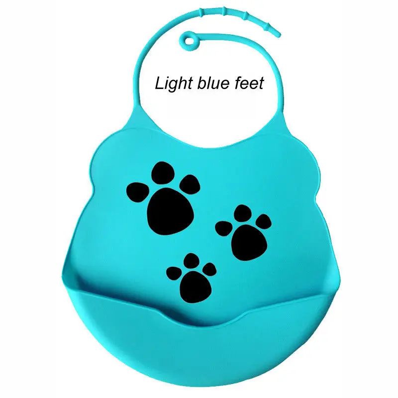 Light blue Новинка; детский нагрудник для еды; детский силиконовый нагрудник; миска для риса; водонепроницаемый непромокаемый карман для кормления детей - Цвет: Light blue
