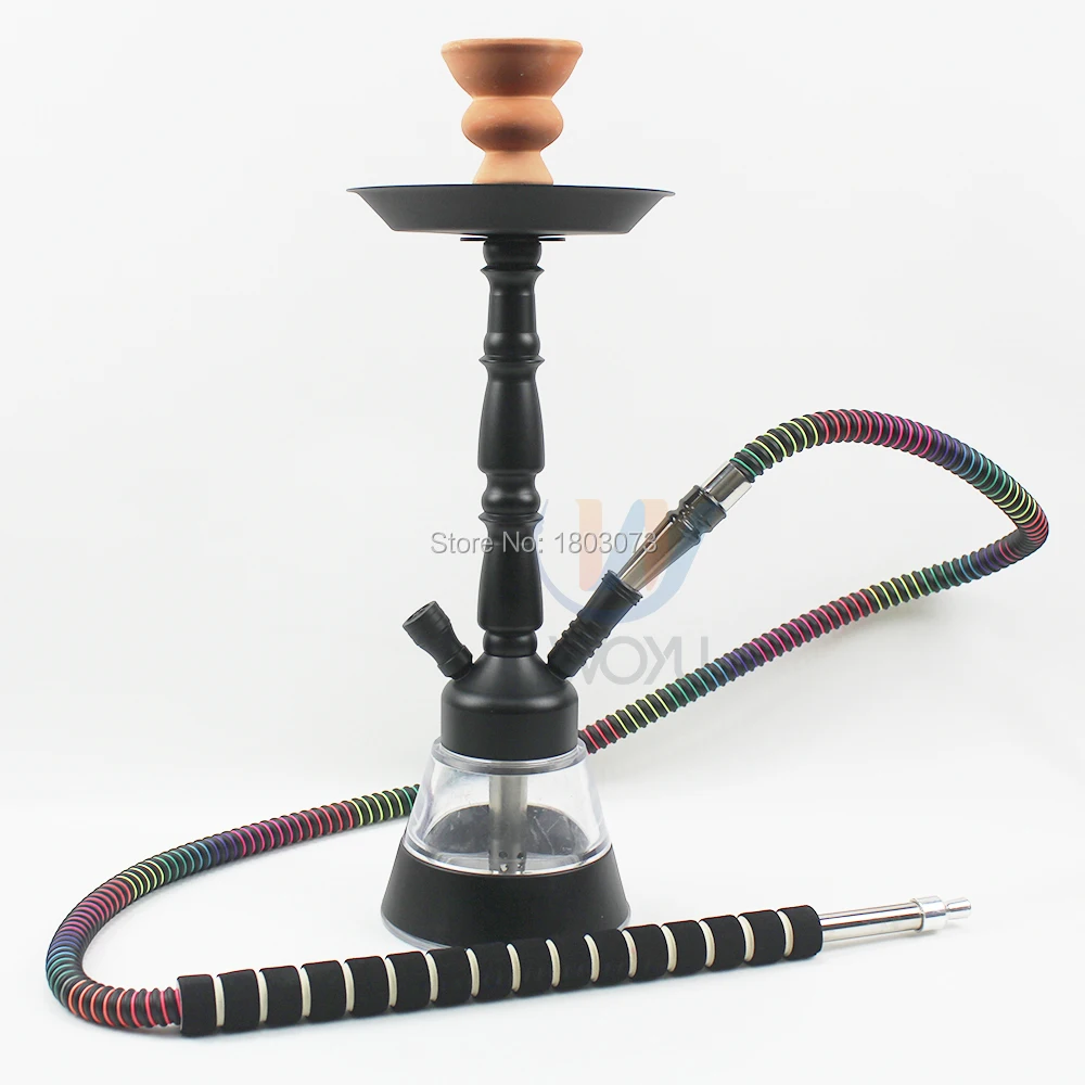 Портативный кальян водопровод Sheesha горшок алюминиевая акриловая ваза силиконовая Толстая ручка шланг дым трубы кальян