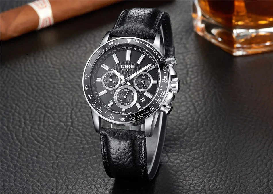Reloj Hombre LIGE модные спортивные мужские часы с хронографом Топ бренд Роскошные военные кварцевые часы Relogio Masculino