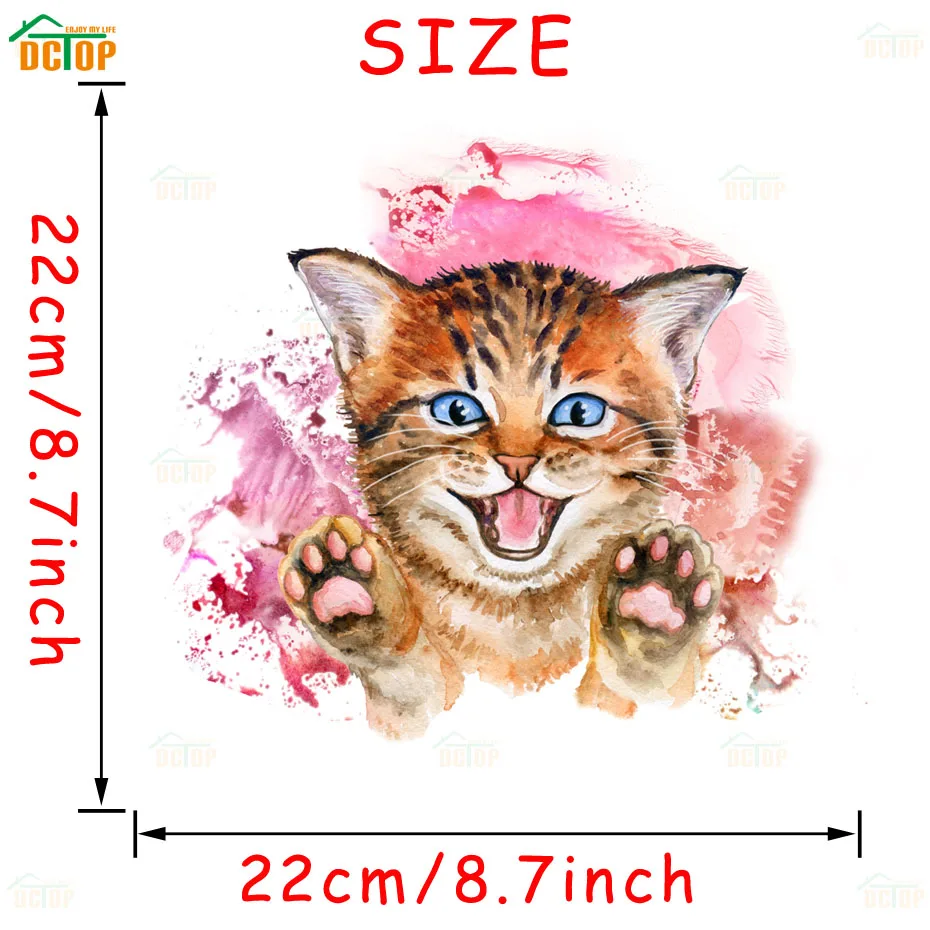 Happy Smile Little Cat Art рисунок Водонепроницаемая Наклейка на стену наклейка для туалета