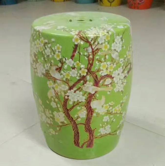 Китайский зеленый цвет керамический фарфоровый садовый стул барабан садовое