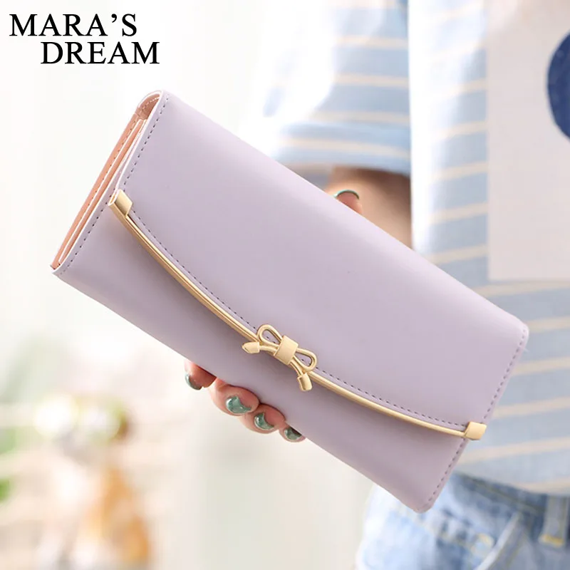 Mara's Dream женский длинный кошелек с милым бантом однотонный клатч новинка 2018