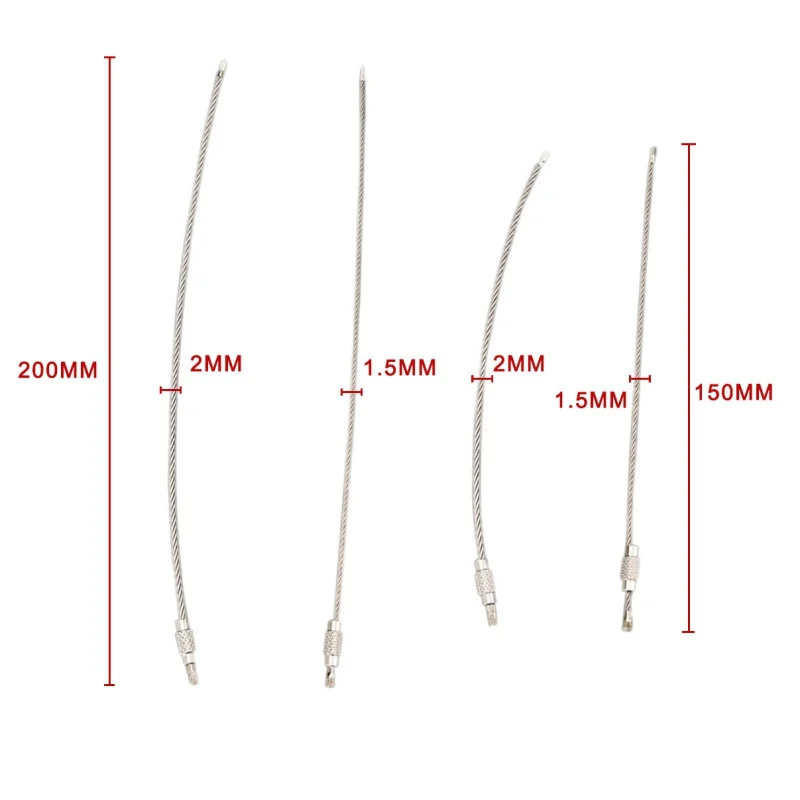 5pcs/lot Outdoor Camping Edc gear Multifunctional Wire Rope Key Ring &amp Stainless Steel Chain Tool | Спорт и развлечения