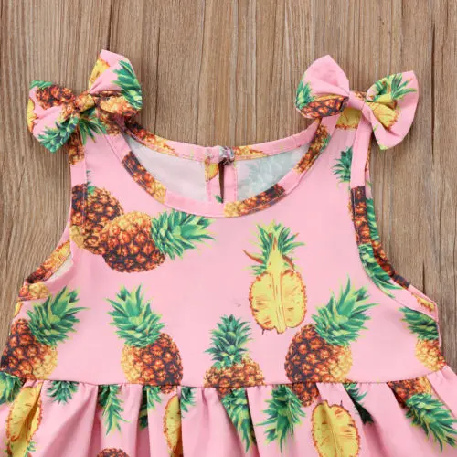 Toddler Girls Summer Pineapple Princess Dress Kids Baby Party Wedding Sleeveless Dresses | Детская одежда и обувь