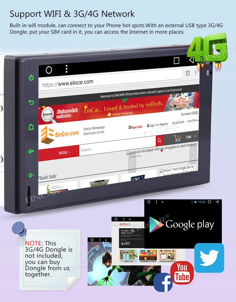 Сенсорный экран для Android автомобильный стерео 2 Din радио видео плеер Bluetooth WiFi gps - Фото №1