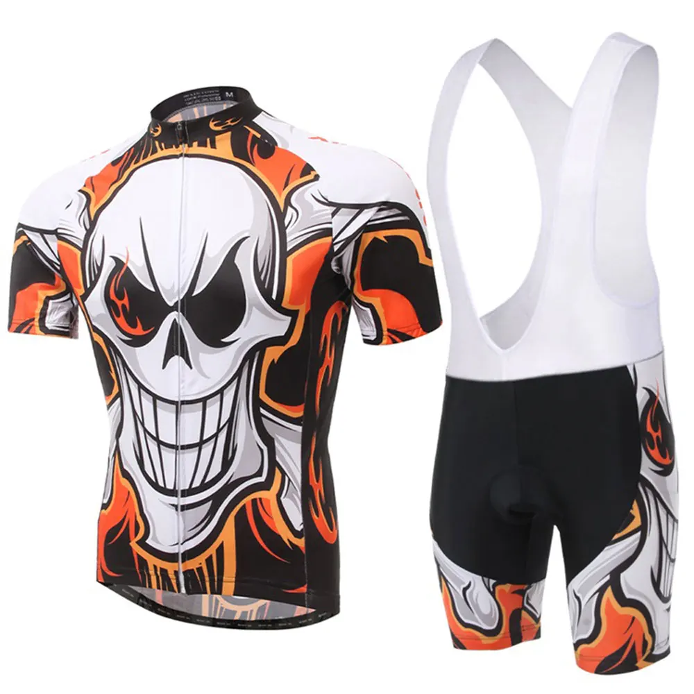 

Mens Cycling Clothes Bicycle Promotions Men Cycling Jersey Short Sleeve Breathable Quick Dry Set Printed Skull