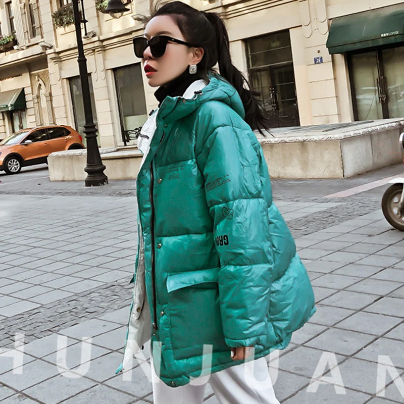 Пуховик женский белый с капюшоном водонепроницаемый 2019|Женские пуховики| |