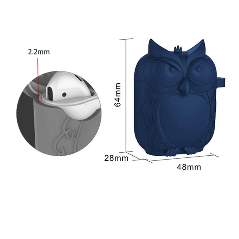 Силиконовый противоударный чехол для наушников в форме совы Apple AirPods|Сумки