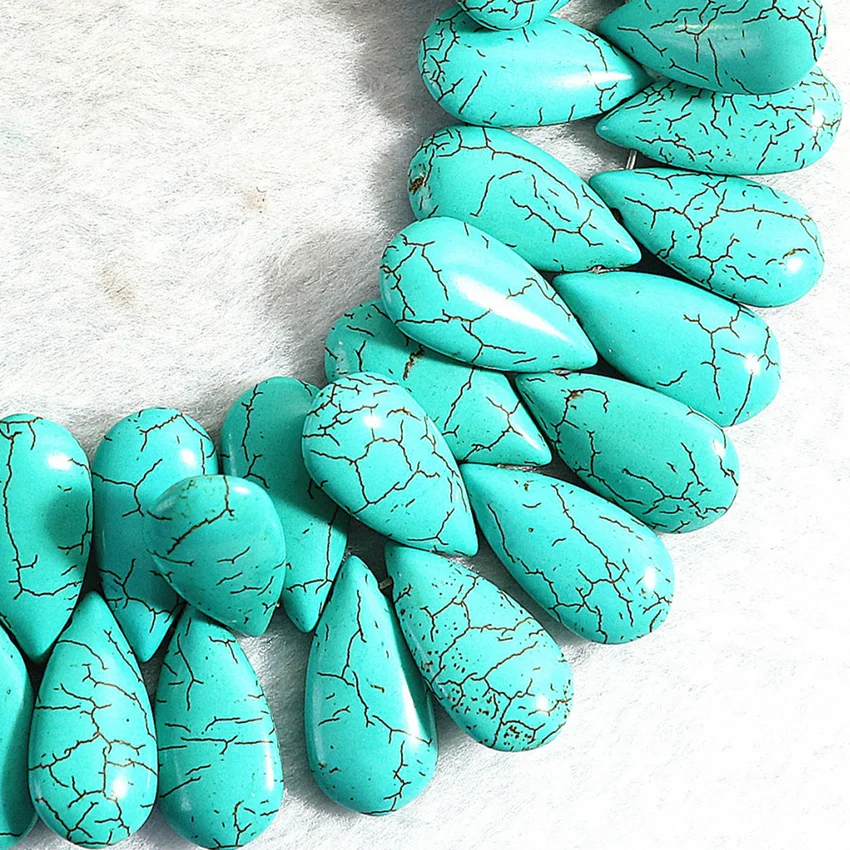 6 размеров синий искусственная бирюза бирюзовый камень свободные спейсеры