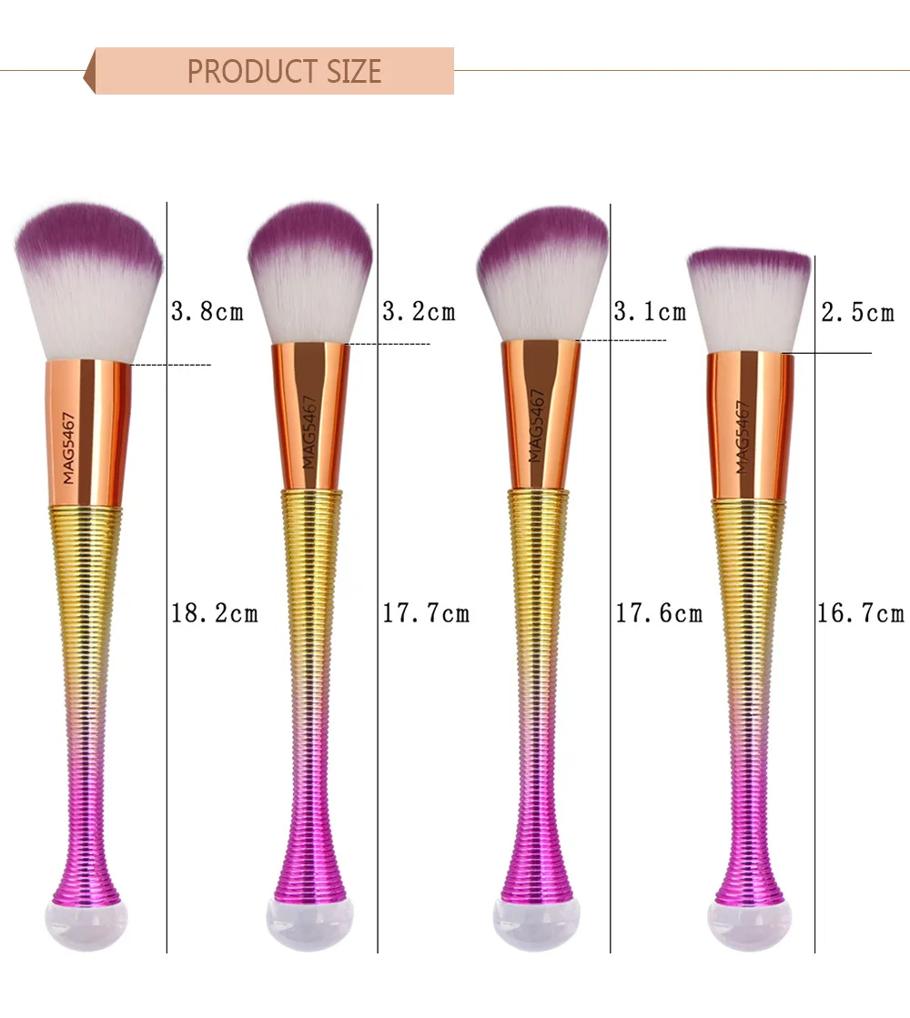 MAANGE New 10pcs Makeup Brushes Set Cosmetic Powder Foundation Blush Eyeshadow Lip Blending Professional Make Up Brush Tools Kit | Красота и