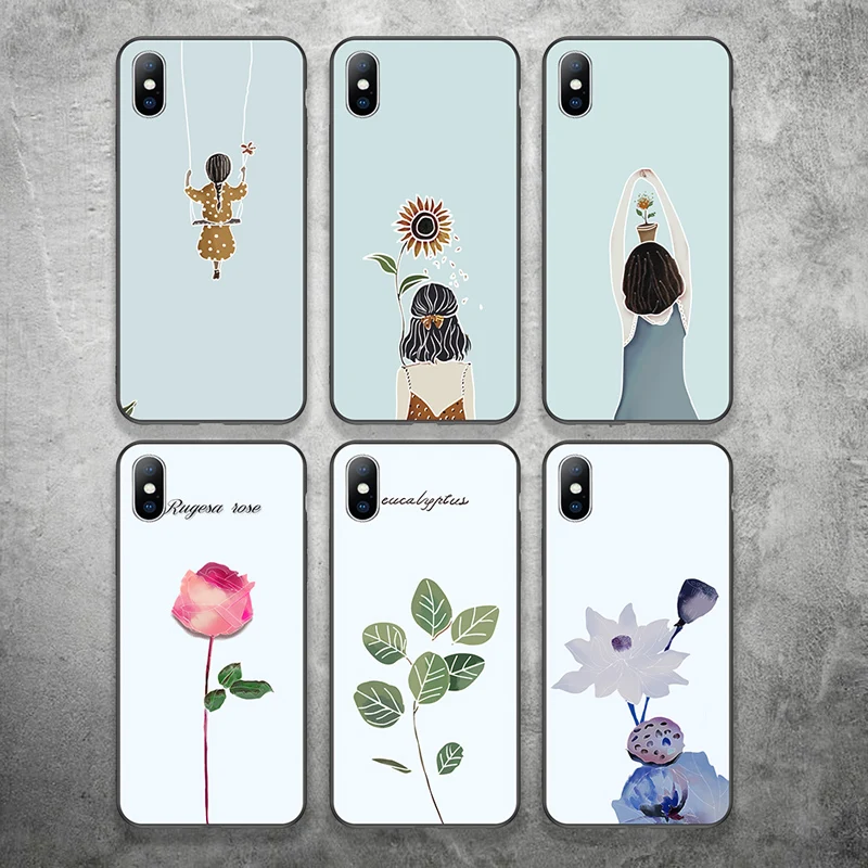 Lovebay чехол для телефона iPhone 6 6s 7 8 Plus X XR XS Max 5 5S SE винтажный мультяшный Цветок