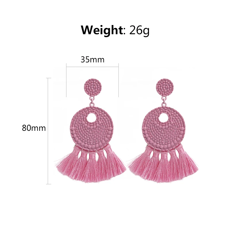 Женские серьги кисточки в стиле бохо эффектные металлические висячие с бахромой